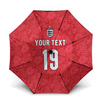 Custom World Football 2026 England Umbrella Three Lions Monogram Red Glory