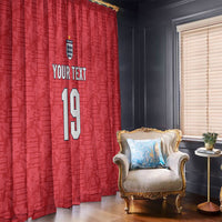 Custom World Football 2026 England Window Curtain Three Lions Monogram Red Glory