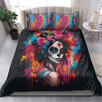 Mexico Day Of The Dead Bedding Set Rose Catrina Goddess Sugar Skull - Wonder Print Shop