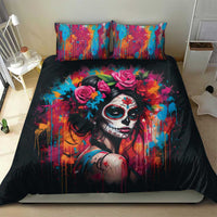 Mexico Day Of The Dead Bedding Set Rose Catrina Goddess Sugar Skull - Wonder Print Shop