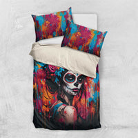 Mexico Day Of The Dead Bedding Set Rose Catrina Goddess Sugar Skull - Wonder Print Shop