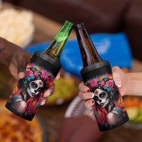 Mexico Day Of The Dead 4 in 1 Can Cooler Tumbler Rose Catrina Goddess Sugar Skull - Wonder Print Shop