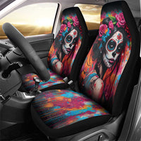 Mexico Day Of The Dead Car Seat Cover Rose Catrina Goddess Sugar Skull - Wonder Print Shop