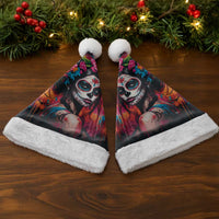 Mexico Day Of The Dead Christmas Santa Hat Rose Catrina Goddess Sugar Skull - Wonder Print Shop