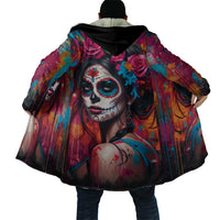 Mexico Day Of The Dead Cloak Rose Catrina Goddess Sugar Skull - Wonder Print Shop