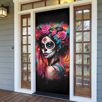 Mexico Day Of The Dead Door Cover Rose Catrina Goddess Sugar Skull - Wonder Print Shop