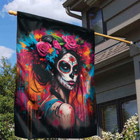 Mexico Day Of The Dead Garden Flag Rose Catrina Goddess Sugar Skull - Wonder Print Shop