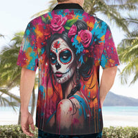 Mexico Day Of The Dead Hawaiian Shirt Rose Catrina Goddess Sugar Skull - Wonder Print Shop