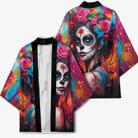 Mexico Day Of The Dead Kimono Rose Catrina Goddess Sugar Skull - Wonder Print Shop