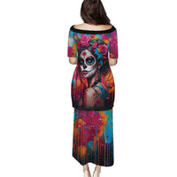 Mexico Day Of The Dead Puletasi Rose Catrina Goddess Sugar Skull - Wonder Print Shop