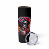 Mexico Day Of The Dead Skinny Tumbler Rose Catrina Goddess Sugar Skull - Wonder Print Shop