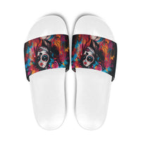 Mexico Day Of The Dead Slide Sandals Rose Catrina Goddess Sugar Skull - Wonder Print Shop