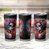 Mexico Day Of The Dead Tumbler Cup Rose Catrina Goddess Sugar Skull - Wonder Print Shop
