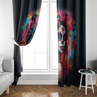 Mexico Day Of The Dead Window Curtain Rose Catrina Goddess Sugar Skull - Wonder Print Shop