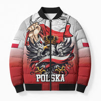 Poland Independence Day Bomber Puffer Jacket Polska White Eagle and Flag Style - Wonder Print Shop