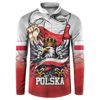 Poland Independence Day Button Sweatshirt Polska White Eagle and Flag Style - Wonder Print Shop