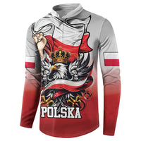 Poland Independence Day Button Sweatshirt Polska White Eagle and Flag Style - Wonder Print Shop