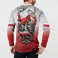 Poland Independence Day Button Sweatshirt Polska White Eagle and Flag Style - Wonder Print Shop