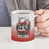 Poland Independence Day Ceramic Mug Polska White Eagle and Flag Style - Wonder Print Shop