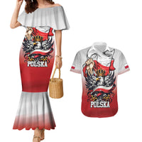 Poland Independence Day Couples Matching Mermaid Dress and Hawaiian Shirt Polska White Eagle and Flag Style - Wonder Print Shop