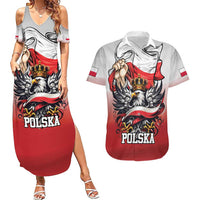 Poland Independence Day Couples Matching Summer Maxi Dress and Hawaiian Shirt Polska White Eagle and Flag Style - Wonder Print Shop
