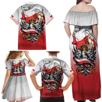 Poland Independence Day Family Matching Off Shoulder Maxi Dress and Hawaiian Shirt Polska White Eagle and Flag Style - Wonder Print Shop
