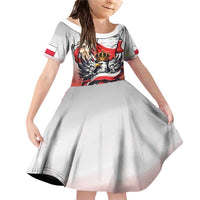 Poland Independence Day Family Matching Off Shoulder Short Dress and Hawaiian Shirt Polska White Eagle and Flag Style - Wonder Print Shop