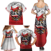Poland Independence Day Family Matching Summer Maxi Dress and Hawaiian Shirt Polska White Eagle and Flag Style - Wonder Print Shop