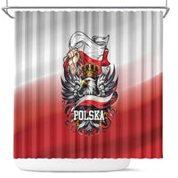 Poland Independence Day Shower Curtain Polska White Eagle and Flag Style - Wonder Print Shop