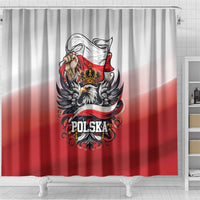 Poland Independence Day Shower Curtain Polska White Eagle and Flag Style - Wonder Print Shop