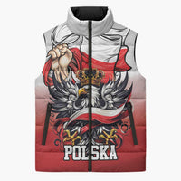 Poland Independence Day Sleeveless Puffer Jacket Polska White Eagle and Flag Style - Wonder Print Shop