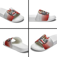 Poland Independence Day Slide Sandals Polska White Eagle and Flag Style - Wonder Print Shop