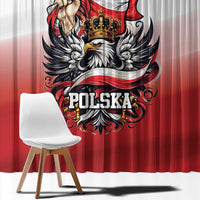 Poland Independence Day Window Curtain Polska White Eagle and Flag Style - Wonder Print Shop