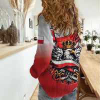 Poland Independence Day Women Casual Shirt Polska White Eagle and Flag Style - Wonder Print Shop