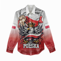 Poland Independence Day Women Casual Shirt Polska White Eagle and Flag Style - Wonder Print Shop