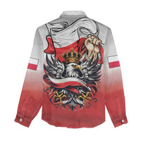 Poland Independence Day Women Casual Shirt Polska White Eagle and Flag Style - Wonder Print Shop
