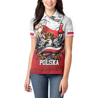 Poland Independence Day Women Polo Shirt Polska White Eagle and Flag Style - Wonder Print Shop