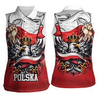 Poland Independence Day Women Sleeveless Polo Shirt Polska White Eagle and Flag Style - Wonder Print Shop