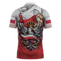 Poland Independence Day Zipper Polo Shirt Polska White Eagle and Flag Style - Wonder Print Shop