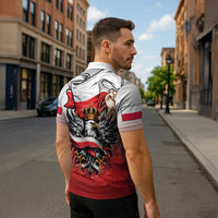 Poland Independence Day Zipper Polo Shirt Polska White Eagle and Flag Style - Wonder Print Shop