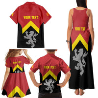 Personalised Anglesey Wales Family Matching Tank Maxi Dress and Hawaiian Shirt Ynys Mon Welsh Lion Flag Design - Wonder Print Shop