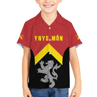 Personalised Anglesey Wales Hawaiian Shirt Ynys Mon Welsh Lion Flag Design - Wonder Print Shop