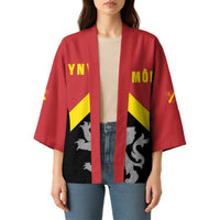 Personalised Anglesey Wales Kimono Ynys Mon Welsh Lion Flag Design - Wonder Print Shop