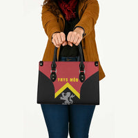 Anglesey Wales Leather Bag Ynys Mon Welsh Lion Flag Design - Wonder Print Shop