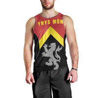 Personalised Anglesey Wales Men Tank Top Ynys Mon Welsh Lion Flag Design - Wonder Print Shop