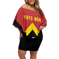 Personalised Anglesey Wales Off Shoulder Short Dress Ynys Mon Welsh Lion Flag Design - Wonder Print Shop