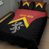 Anglesey Wales Quilt Bed Set Ynys Mon Welsh Lion Flag Design - Wonder Print Shop