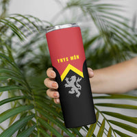 Personalised Anglesey Wales Skinny Tumbler Ynys Mon Welsh Lion Flag Design - Wonder Print Shop