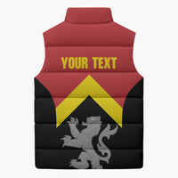 Personalised Anglesey Wales Sleeveless Puffer Jacket Ynys Mon Welsh Lion Flag Design - Wonder Print Shop