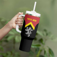 Personalised Anglesey Wales Tumbler With Handle Ynys Mon Welsh Lion Flag Design - Wonder Print Shop
